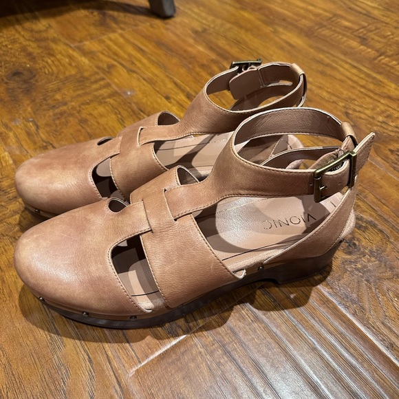 Vionic Shoes Womens size 9 | Platform Mule Mules Sandal Leather and Wood Cute - Picture 2 of 5